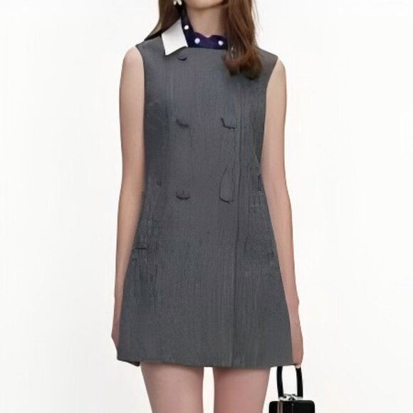 Self-Portrait Dresses & Skirts - Self-portrait Greyish-blue dotted scarf paired with mini skirt